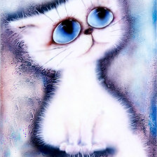 Схема вышивки «Белый котенок»