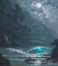 Схема вышивки «Луна и пальмы»