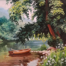 Схема вышивки «Forest Lake.»