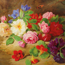 Схема вышивки «Цветочный натюрморт.»