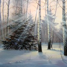 Схема вышивки «Зимнее утро»