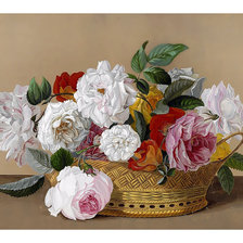 Схема вышивки «Розы в корзине.»