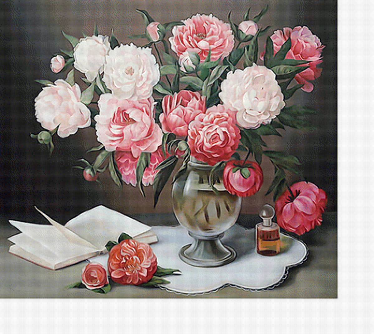 Букет - цветы, натюрморт, цветы в вазе, пионы - предпросмотр