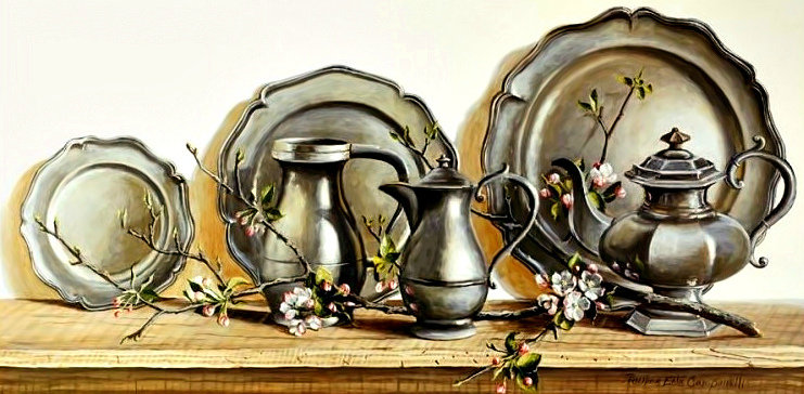 натюрморт - посуда, рисунок., натюрморт - оригинал