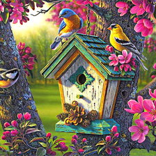 Схема вышивки «Птицы»