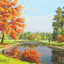 Схема вышивки «осенний пейзаж»