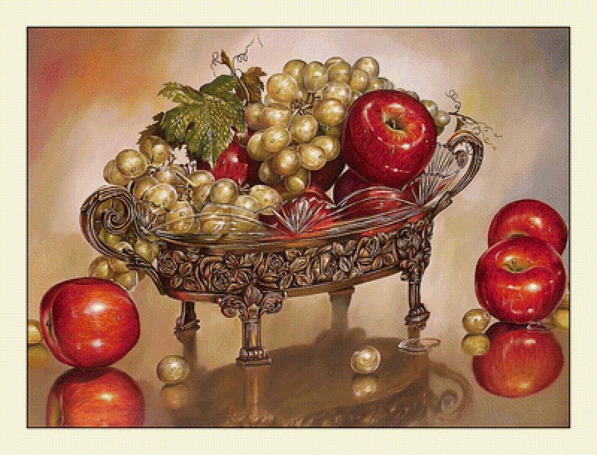 №2047010 - фрукты, виноград, натюрморт, яблоки - предпросмотр