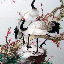 Схема вышивки «ЖУРАВЛИ»