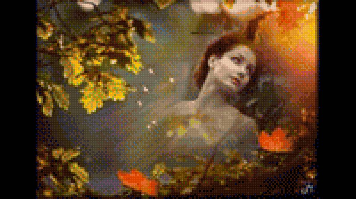 Девушка и осень - девушка, женщина, природа, осень, красота, картина, образ - предпросмотр