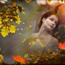 Схема вышивки «Девушка и осень»