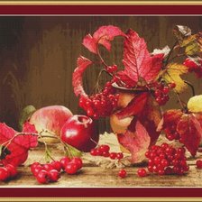 Схема вышивки «Калина и яблоки»