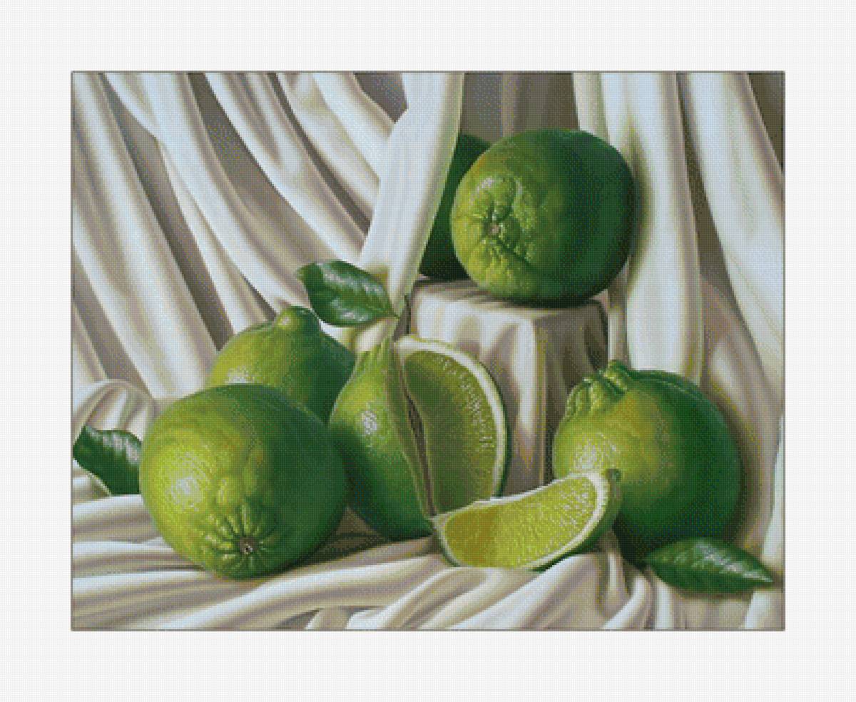 Лайм. - натюрморт, живопись, фрукты, лимоны, лайм - предпросмотр