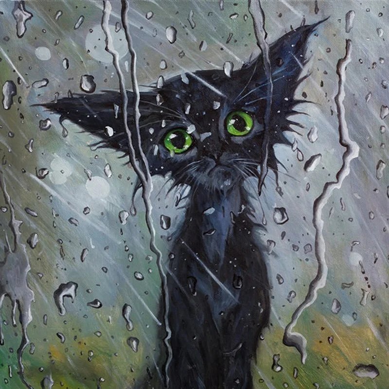 Чучело - мяучело - дождь, кошка, животные - оригинал