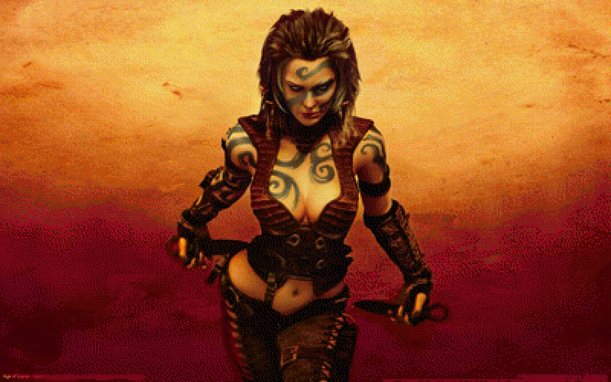 Кубоид1 - девушка, гунны, воин, стимпанк - предпросмотр