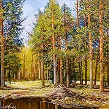 Схема вышивки «лесной пейзаж»