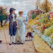 Схема вышивки «A Pleasant Walk.»