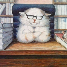 Схема вышивки «Учёный кот»