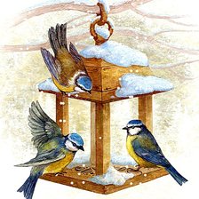 Схема вышивки «Кормушка»