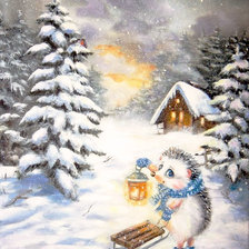 Схема вышивки «Ёжик. Детская тема»