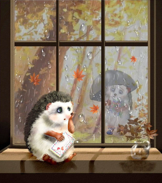 Ёжик и дождь. Детская тема - оригинал