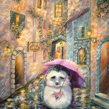 Ёжик под дождём. Детская тема