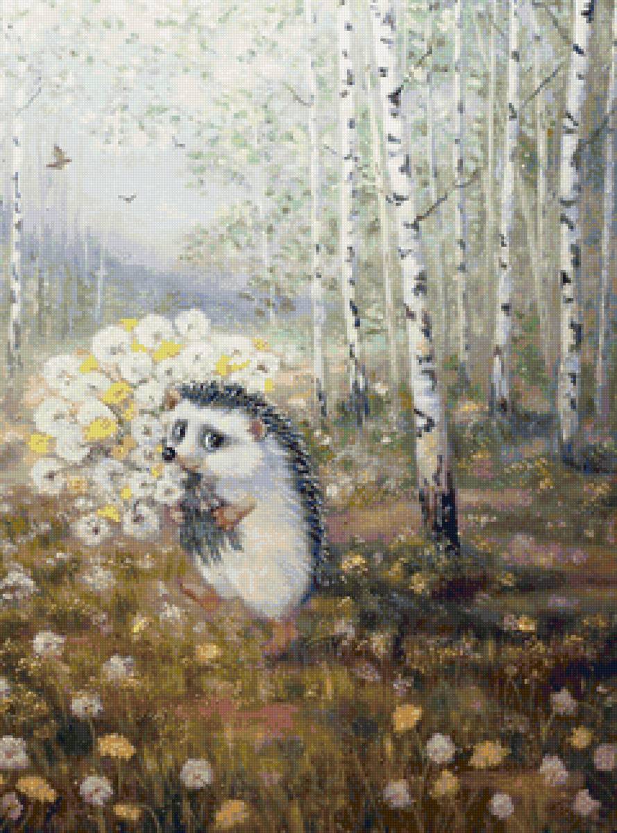 Ёжик в весеннем лесу. Детская тема - предпросмотр