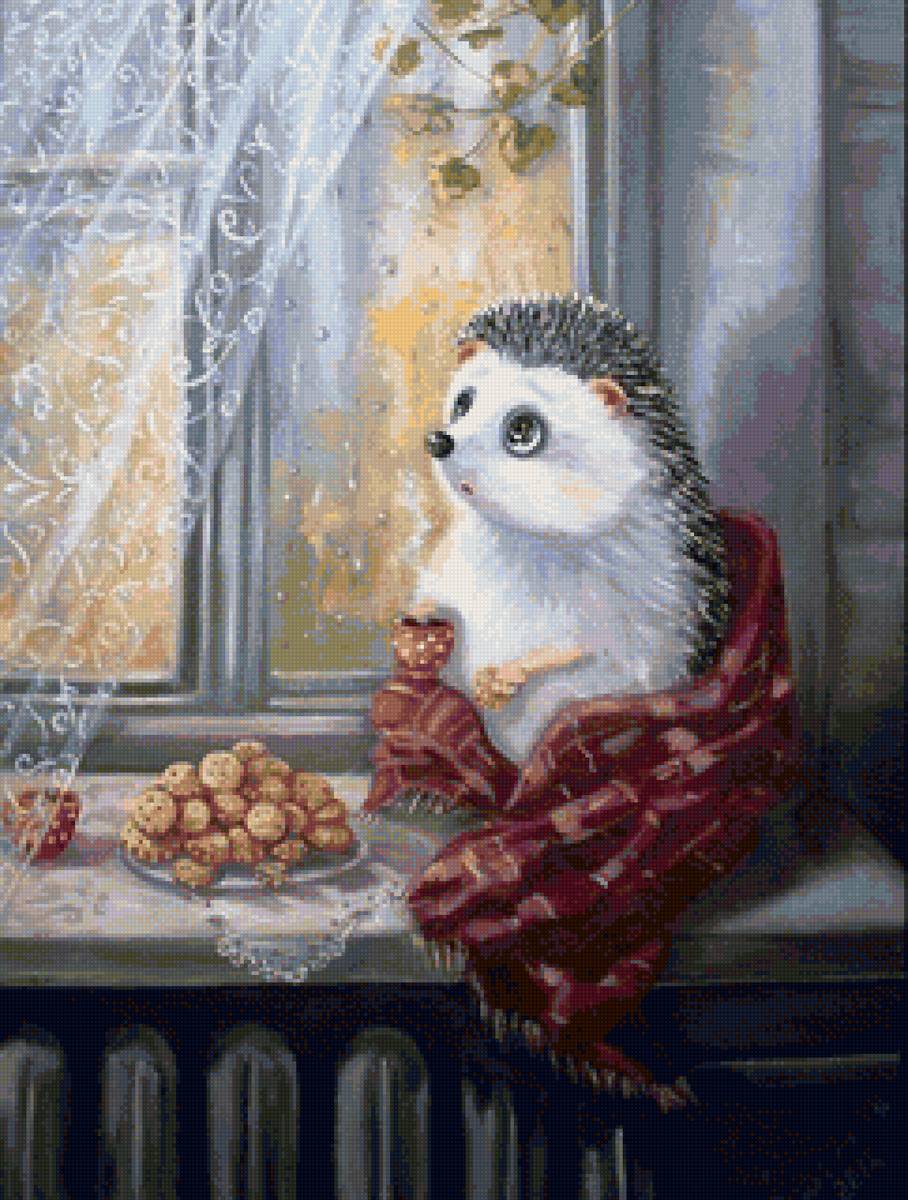 Ёжик на подоконнике. Детская тема - предпросмотр