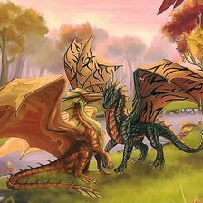 Схема вышивки «драконы»