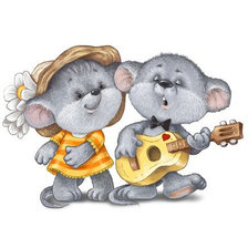 Схема вышивки «Весёлые мышата»