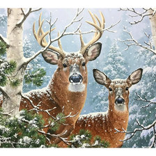 Схема вышивки «Олени.»