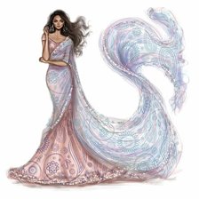 Схема вышивки «Девушка»