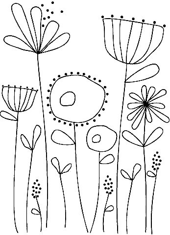 Цветочки - монохром - оригинал