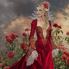 Схема вышивки «очарователна дама 1»