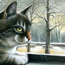 Схема вышивки «Зима за окном»