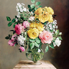 Схема вышивки «Розы и флоксы»