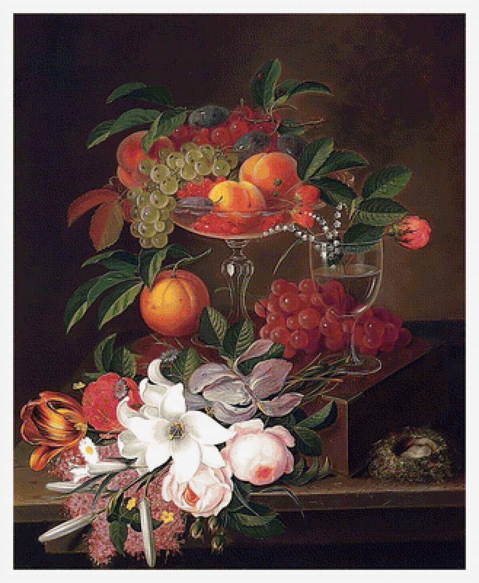 Натюрморт. - натюрморт, живопись, цветы, фрукты, ягоды - предпросмотр
