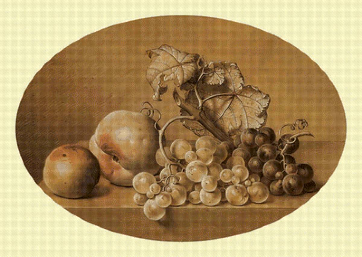 Натюрморт. - фрукты, виноград, натюрморт, живопись - предпросмотр