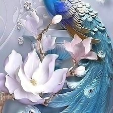 Схема вышивки «павлин»