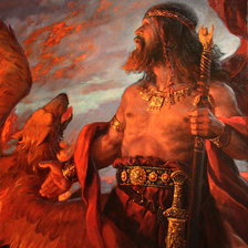 Схема вышивки «Огнебог Андрей Шишкин»