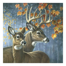Схема вышивки «Олени в осеннем лесу.»