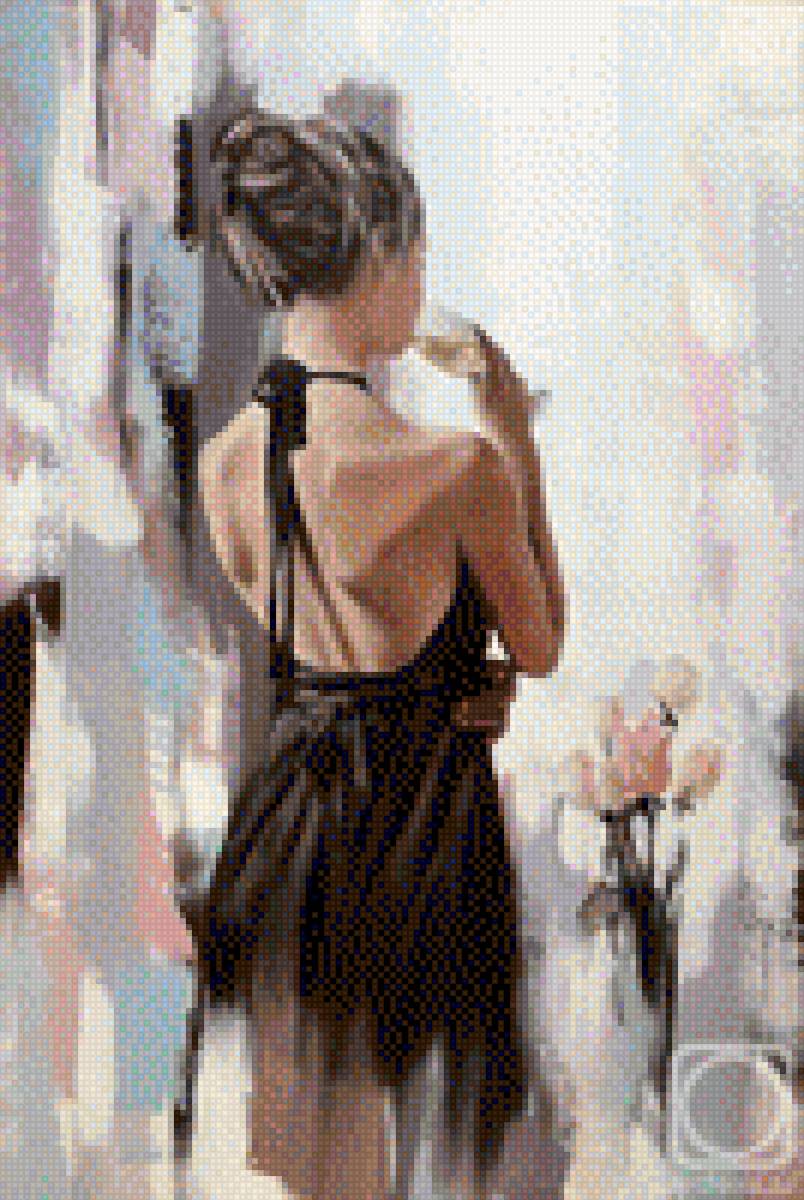 girl with drink - black, beautiful, drawing, #girl - предпросмотр