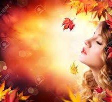 Схема вышивки «Девушка и осень»