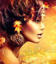 Схема вышивки «Девушка и осень»