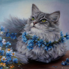 Кошка с веночком