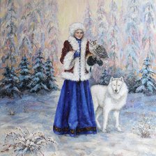 Схема вышивки «Девушка - Зима»