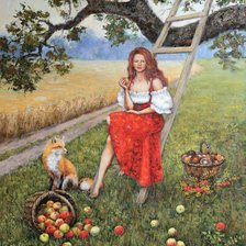 Схема вышивки «Девушка - Лето»