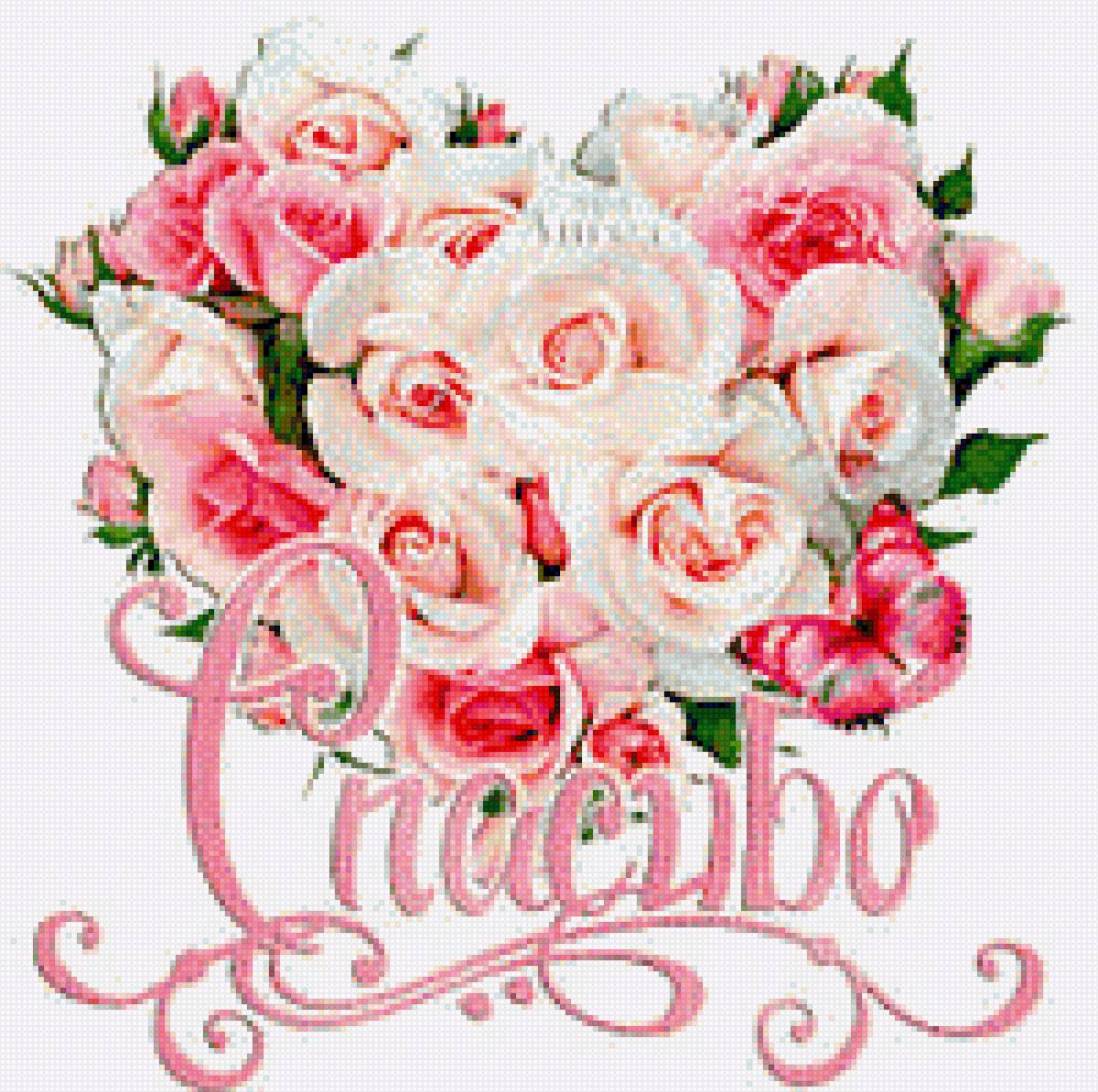 Открытка Спасибо! - спасибо, открытка, розы, букет, поздравления, пожелания - предпросмотр