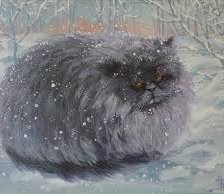 Схема вышивки «Кошка зимой»