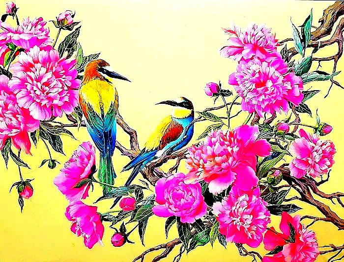 Пионы и цветы - пионы, цветы - оригинал