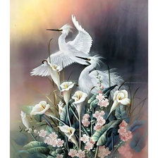 Схема вышивки «цапли»